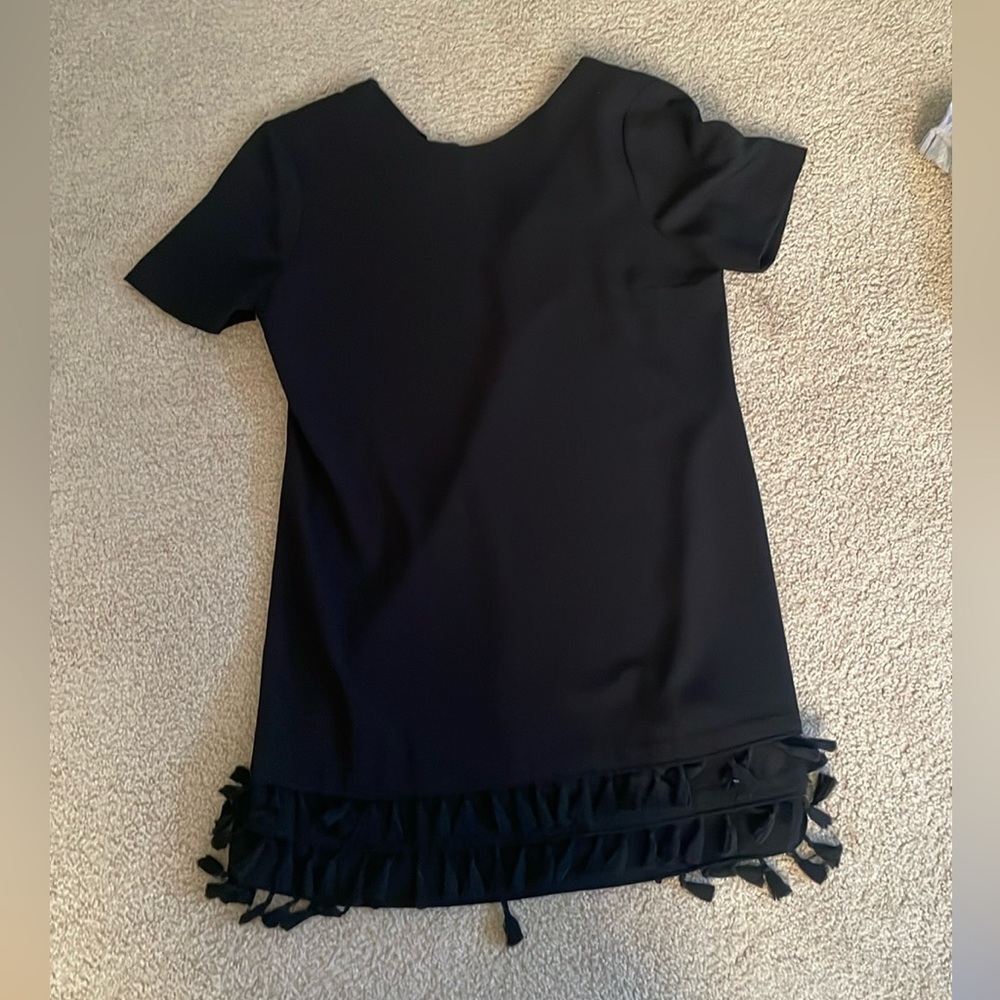 Zara woman classic black dress with tassels